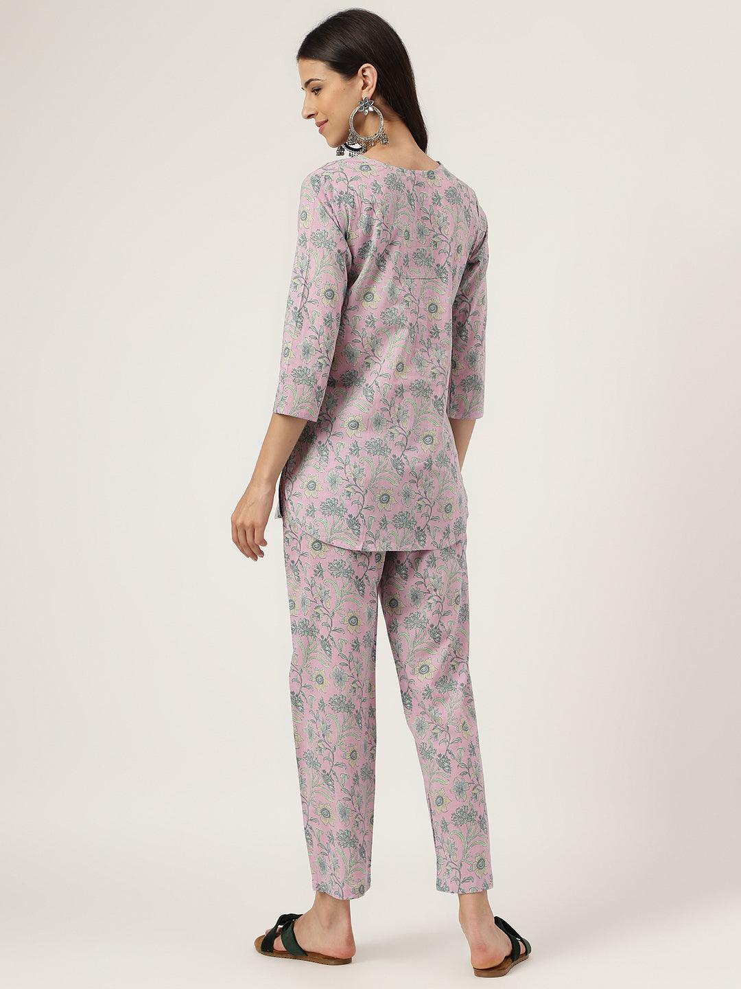  Lavender Printed Loungewear/Nightwear -  world