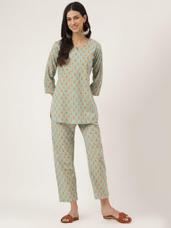 light Green Printed Loungewear/Nightwear