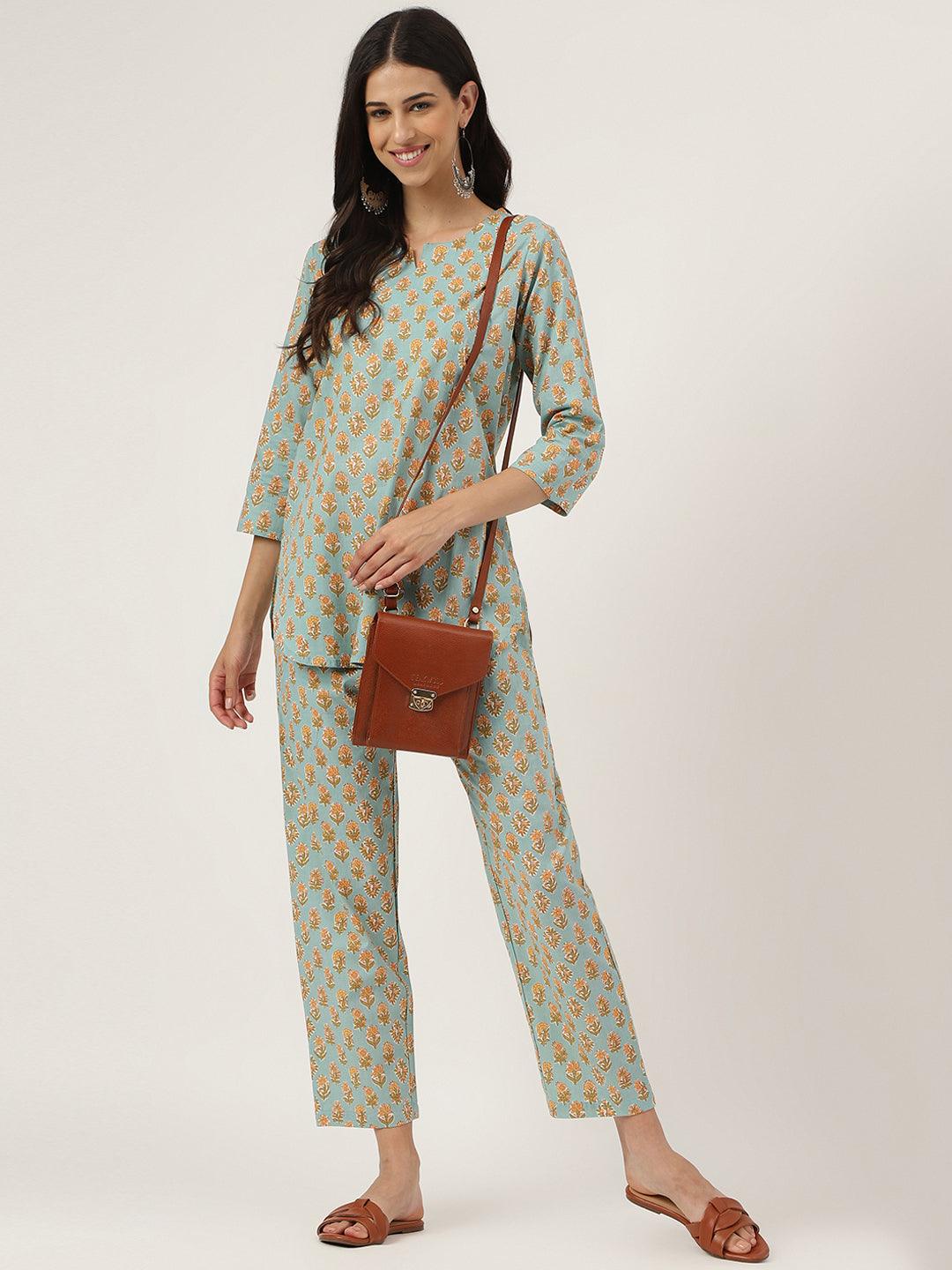  light Green Printed Loungewear/Nightwear -  world