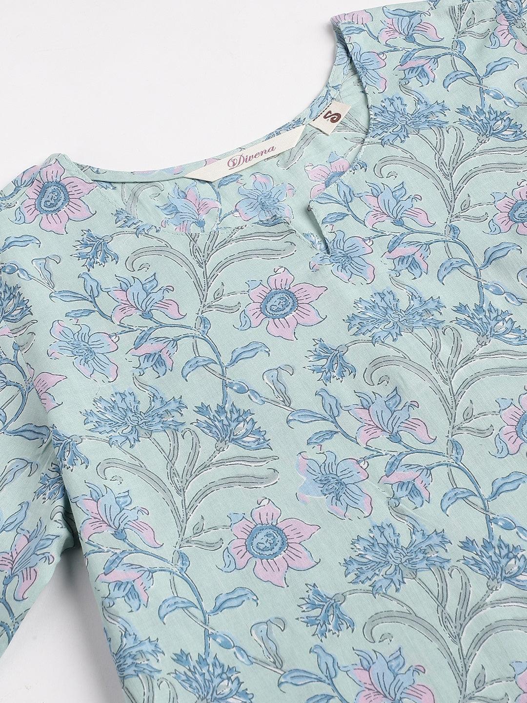  Taurquoise Blue Printed Loungewear/Nightwear -  world