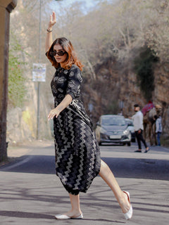 Black Dhoti Style Cotton Jumpsuit