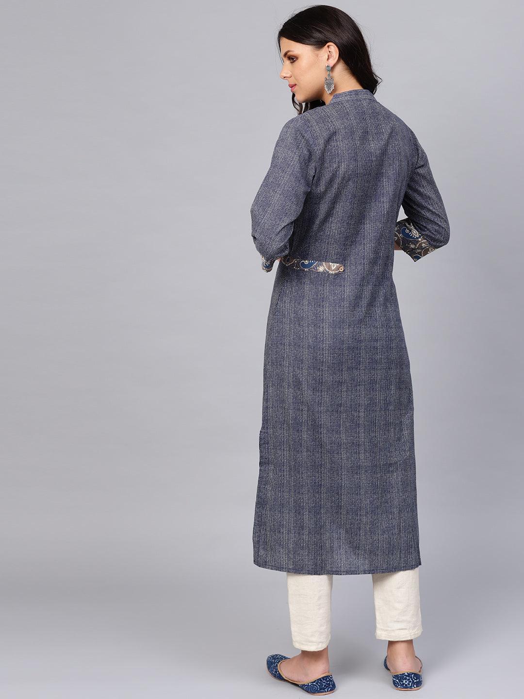  Blue Straight Kurta -  world