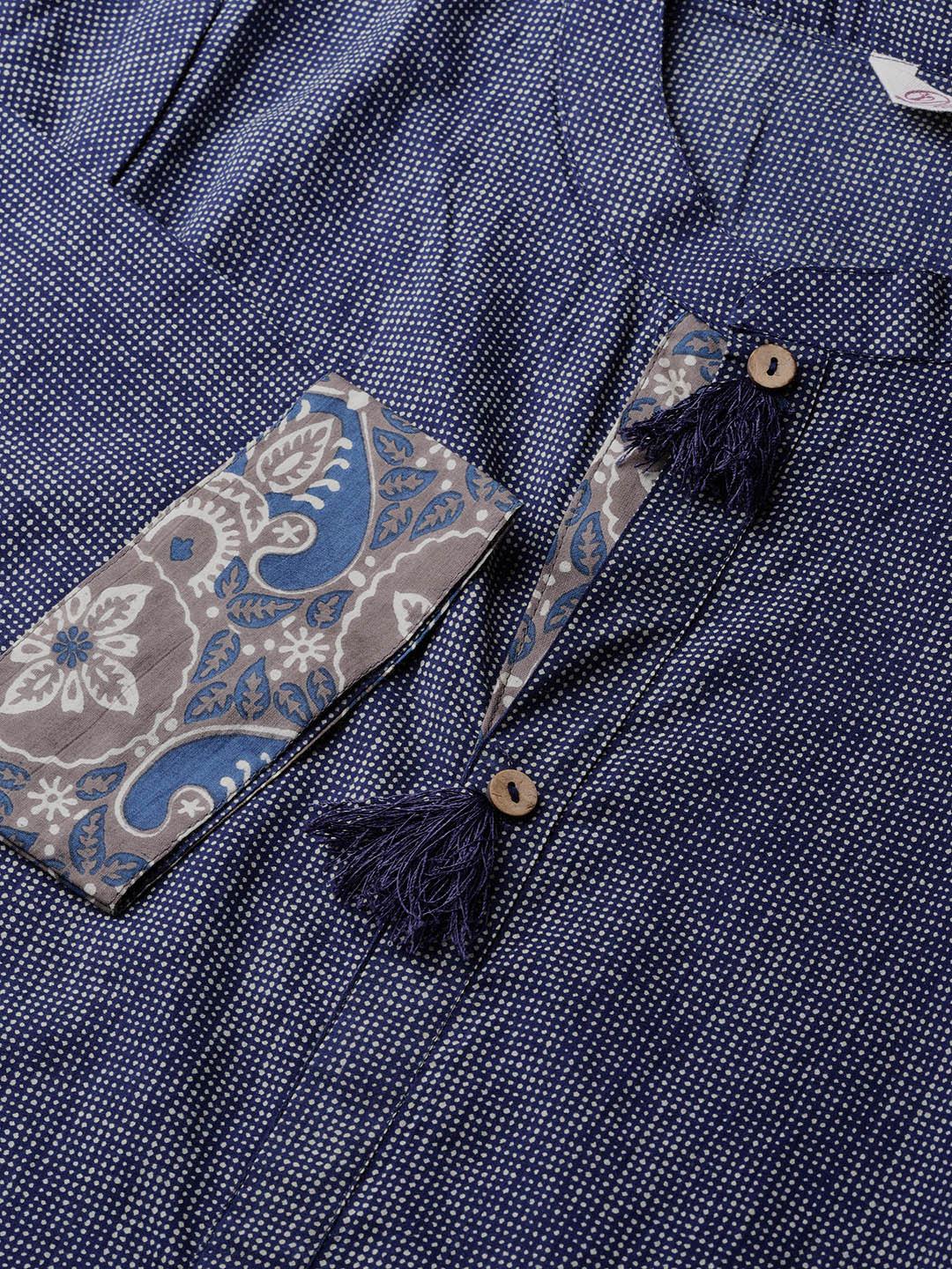  Blue Straight Kurta -  world