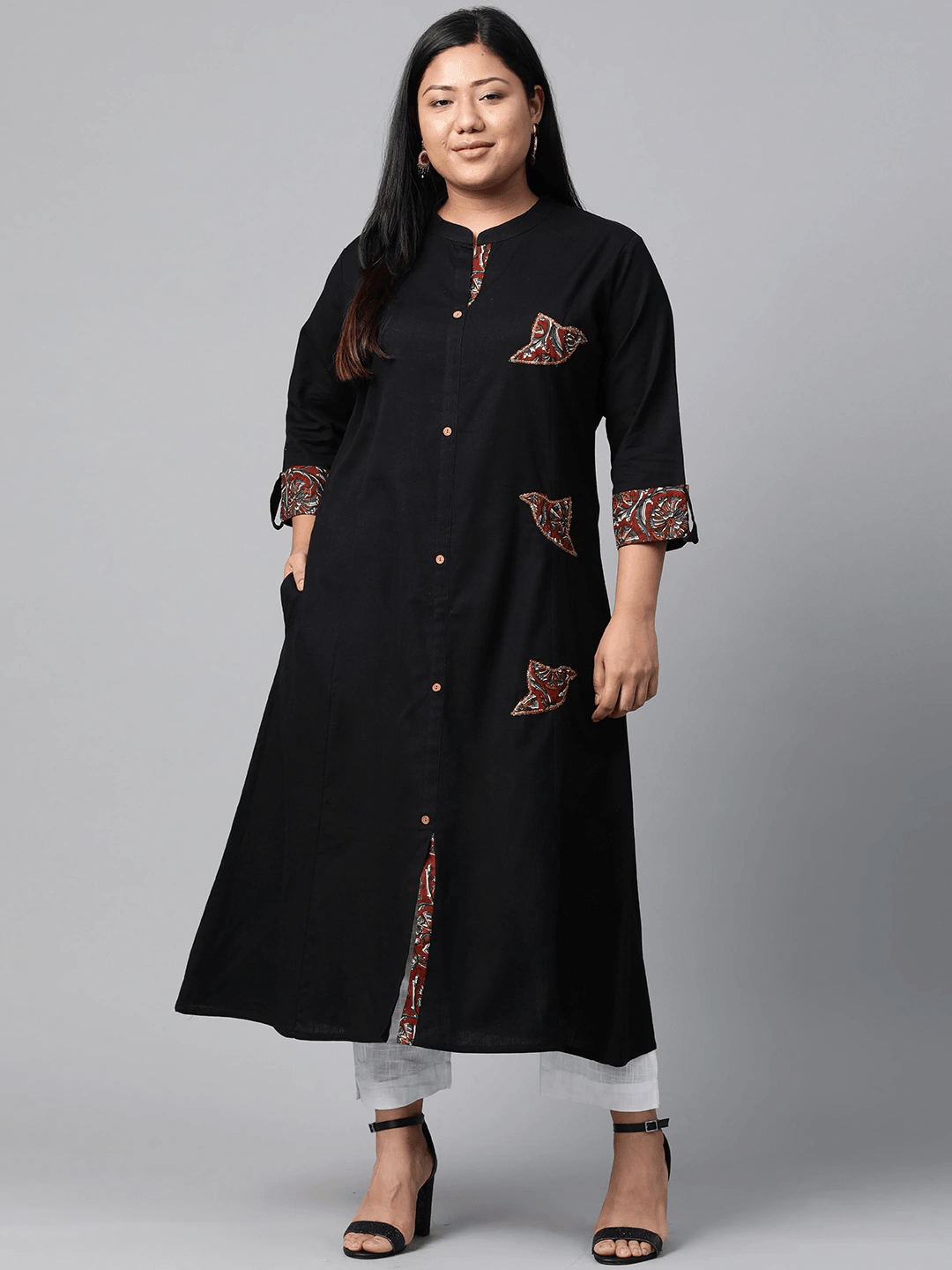 Plus SIze Sequin Work Black Kurta -  world
