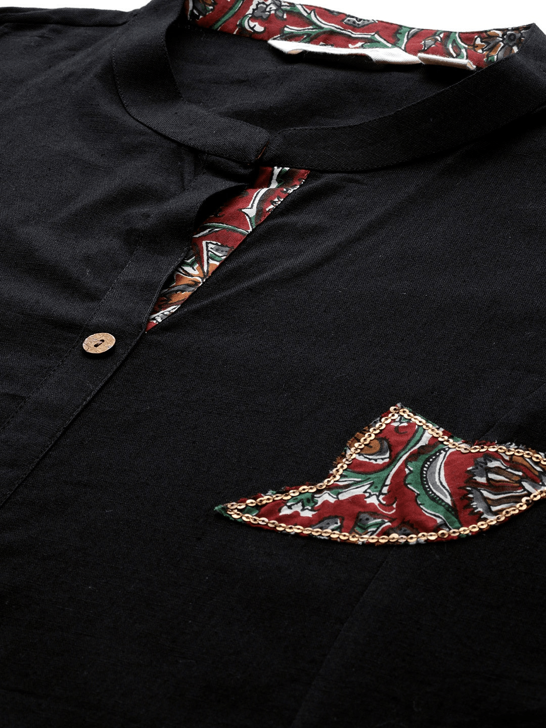 Plus SIze Sequin Work Black Kurta -  world