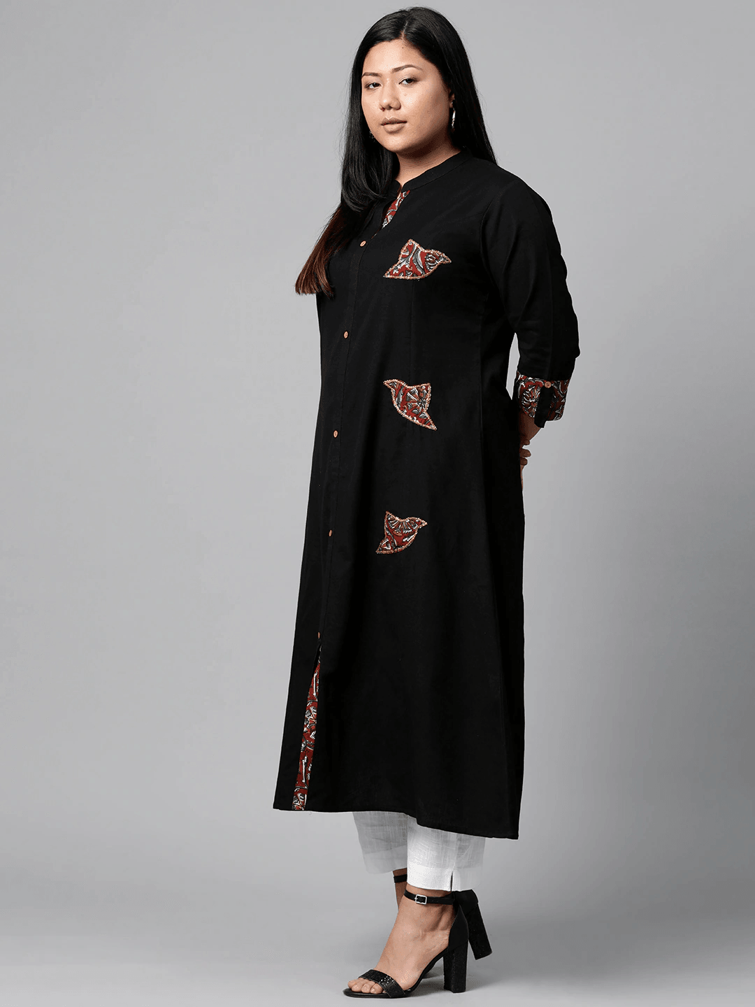 Plus SIze Sequin Work Black Kurta -  world