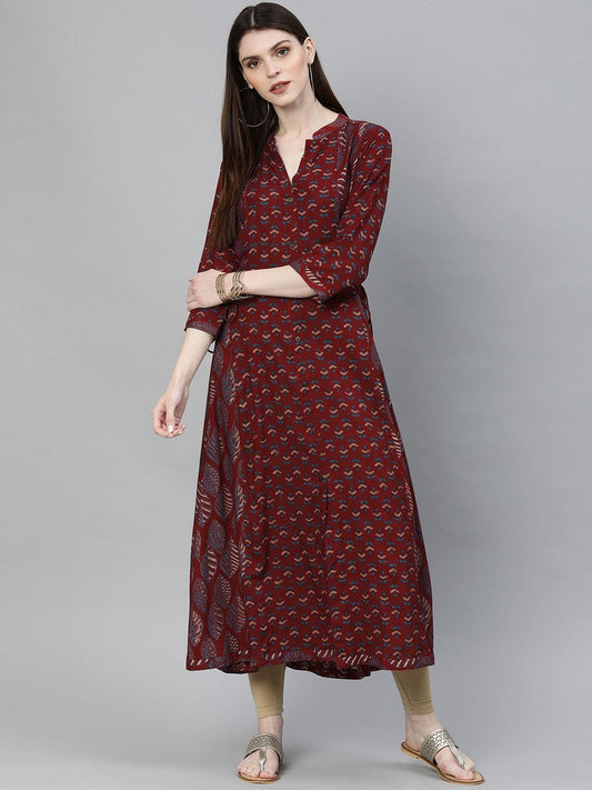  Maroon Rayon Kurta -  world