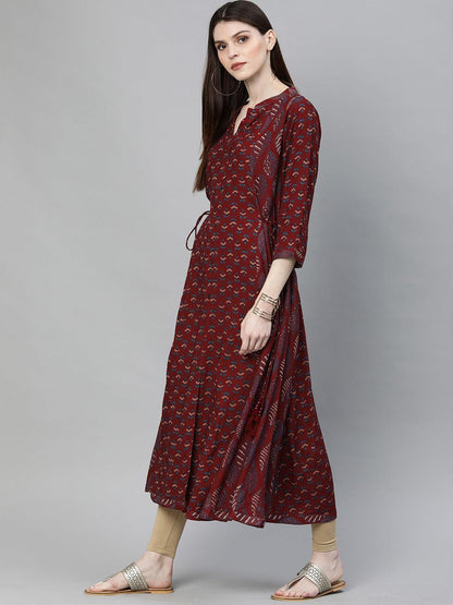  Maroon Rayon Kurta -  world