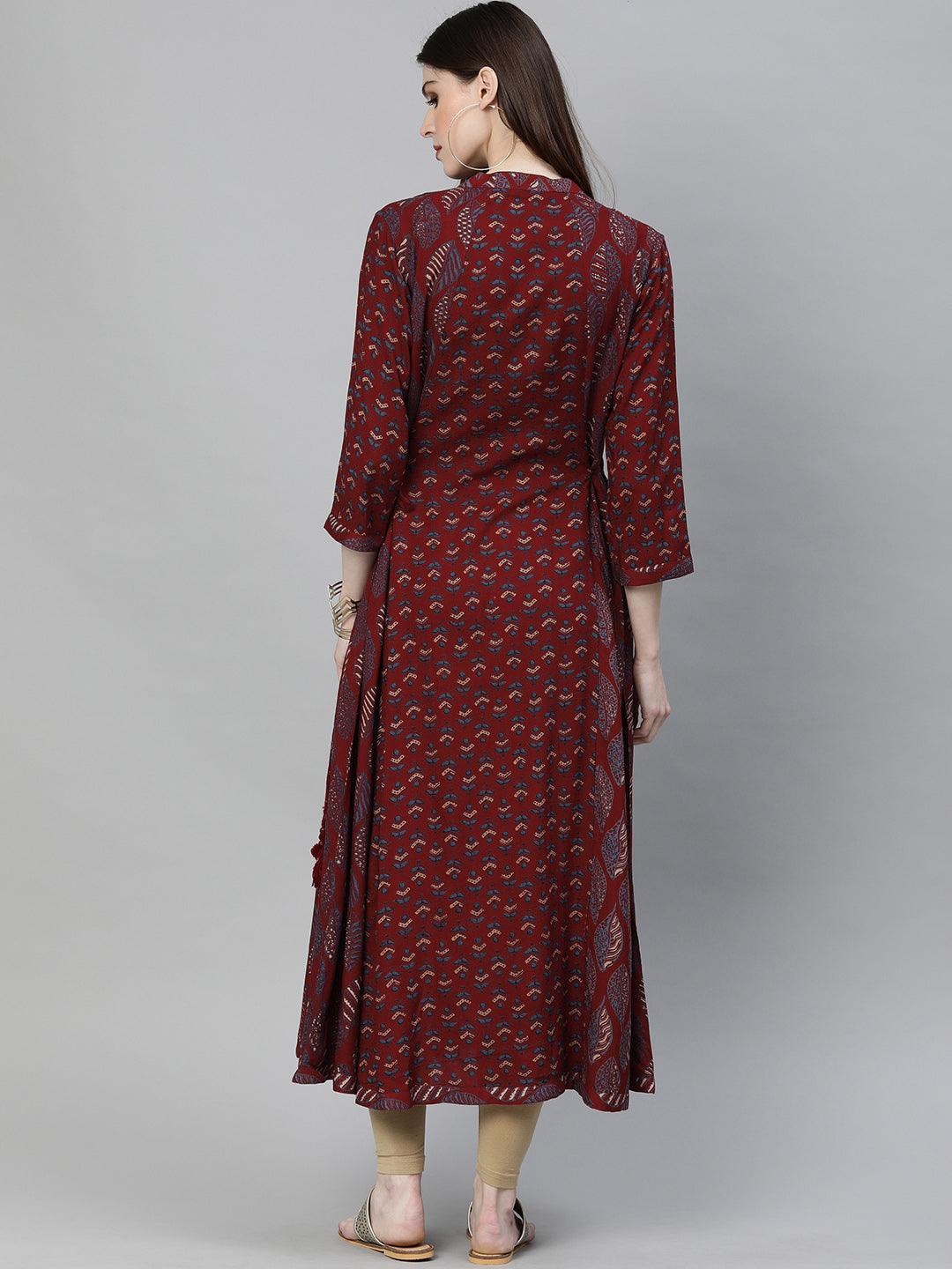  Maroon Rayon Kurta -  world
