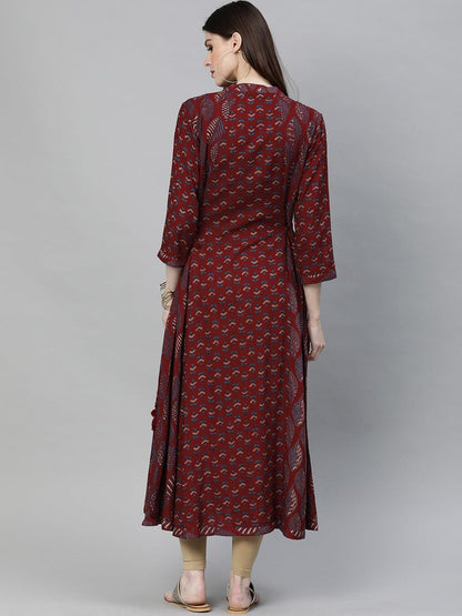  Maroon Rayon Kurta -  world