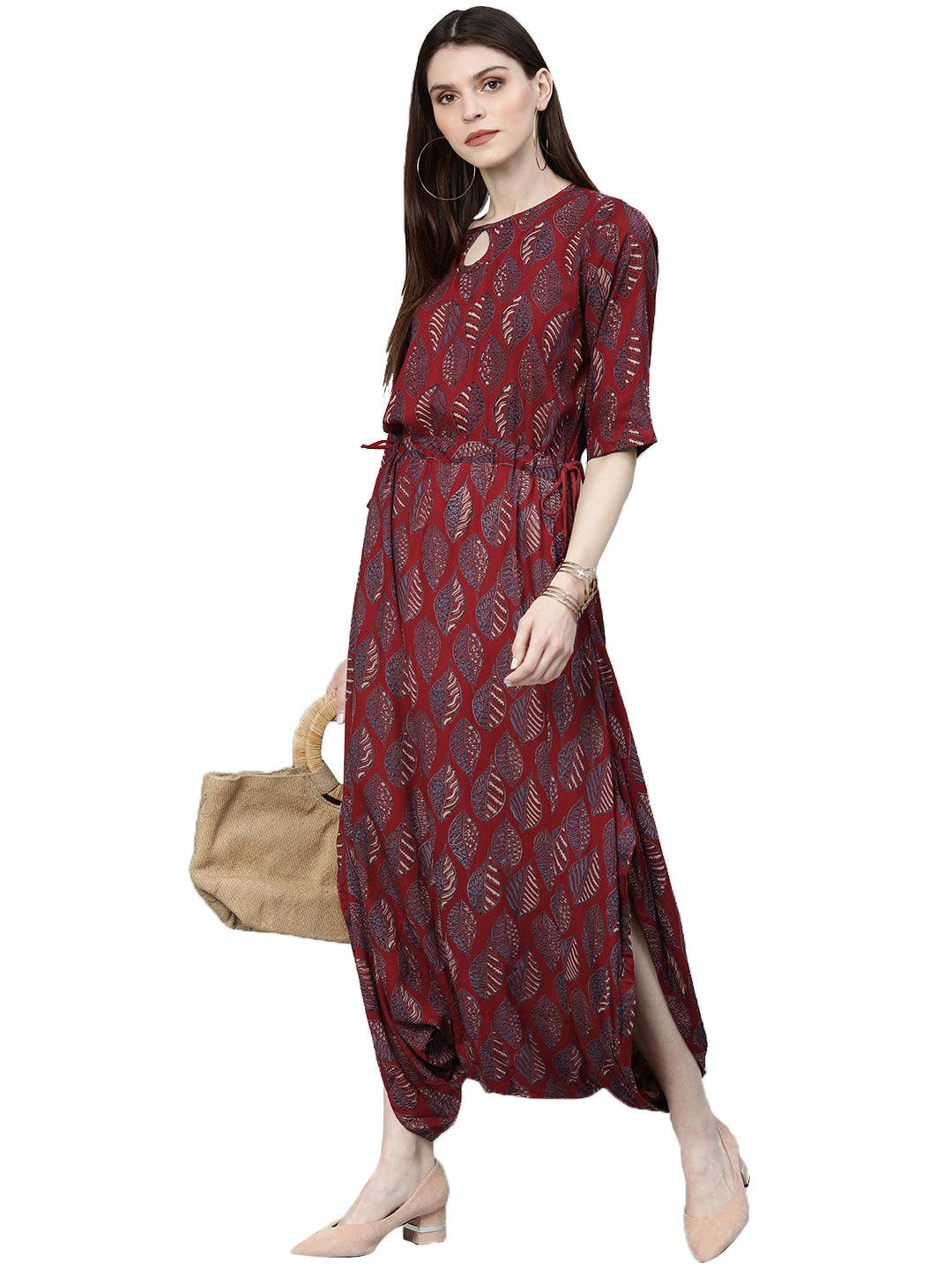  Maroon Rayon Jumpsuit -  world