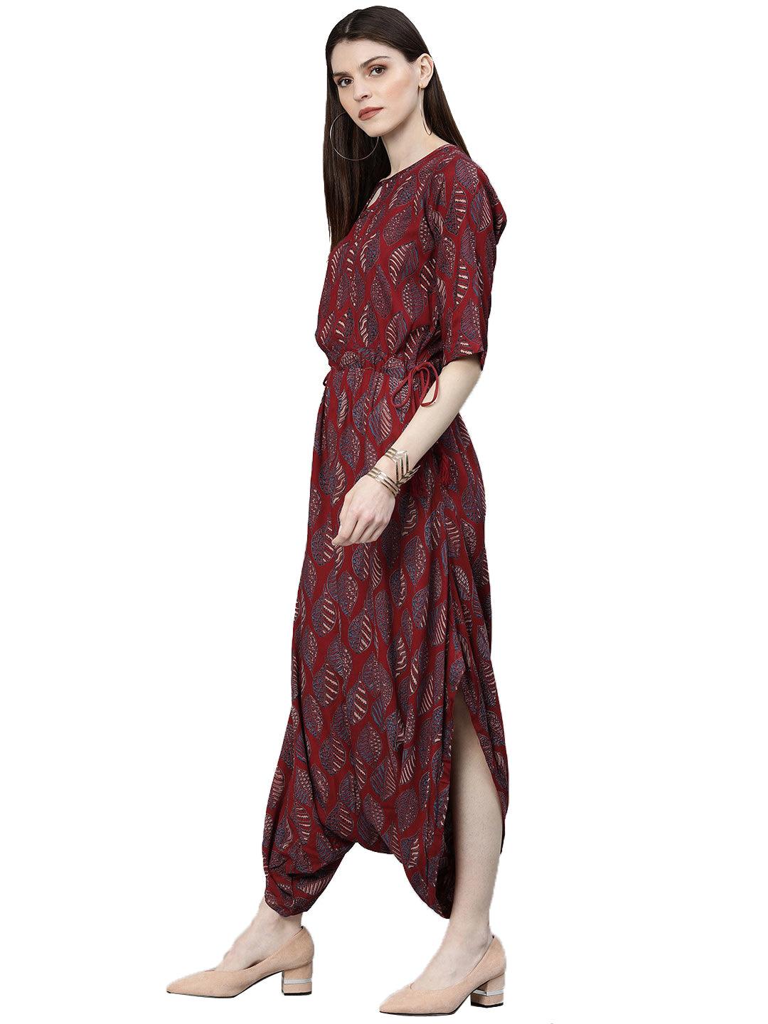  Maroon Rayon Jumpsuit -  world