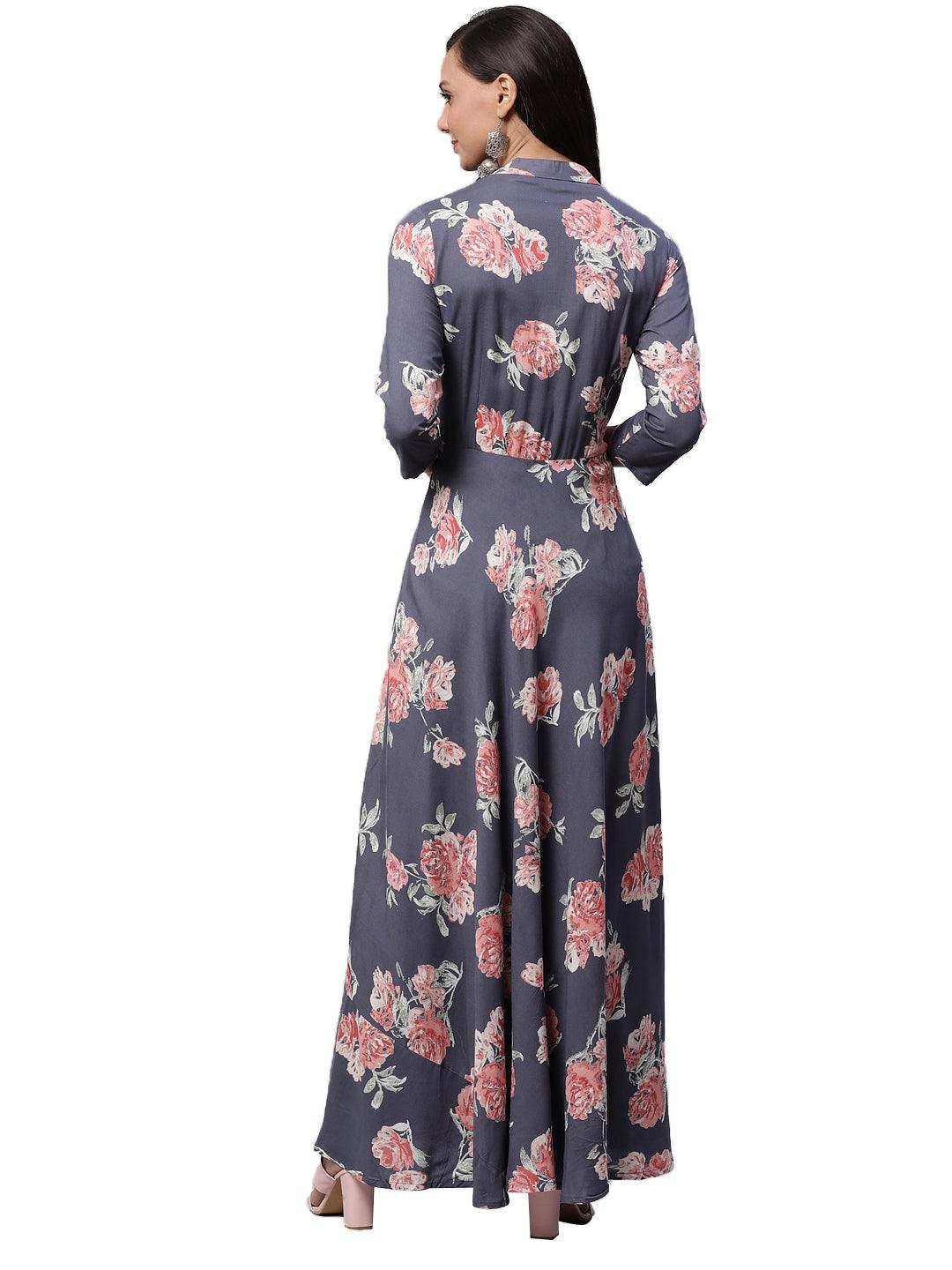  Grey Anarkali Kurta -  world