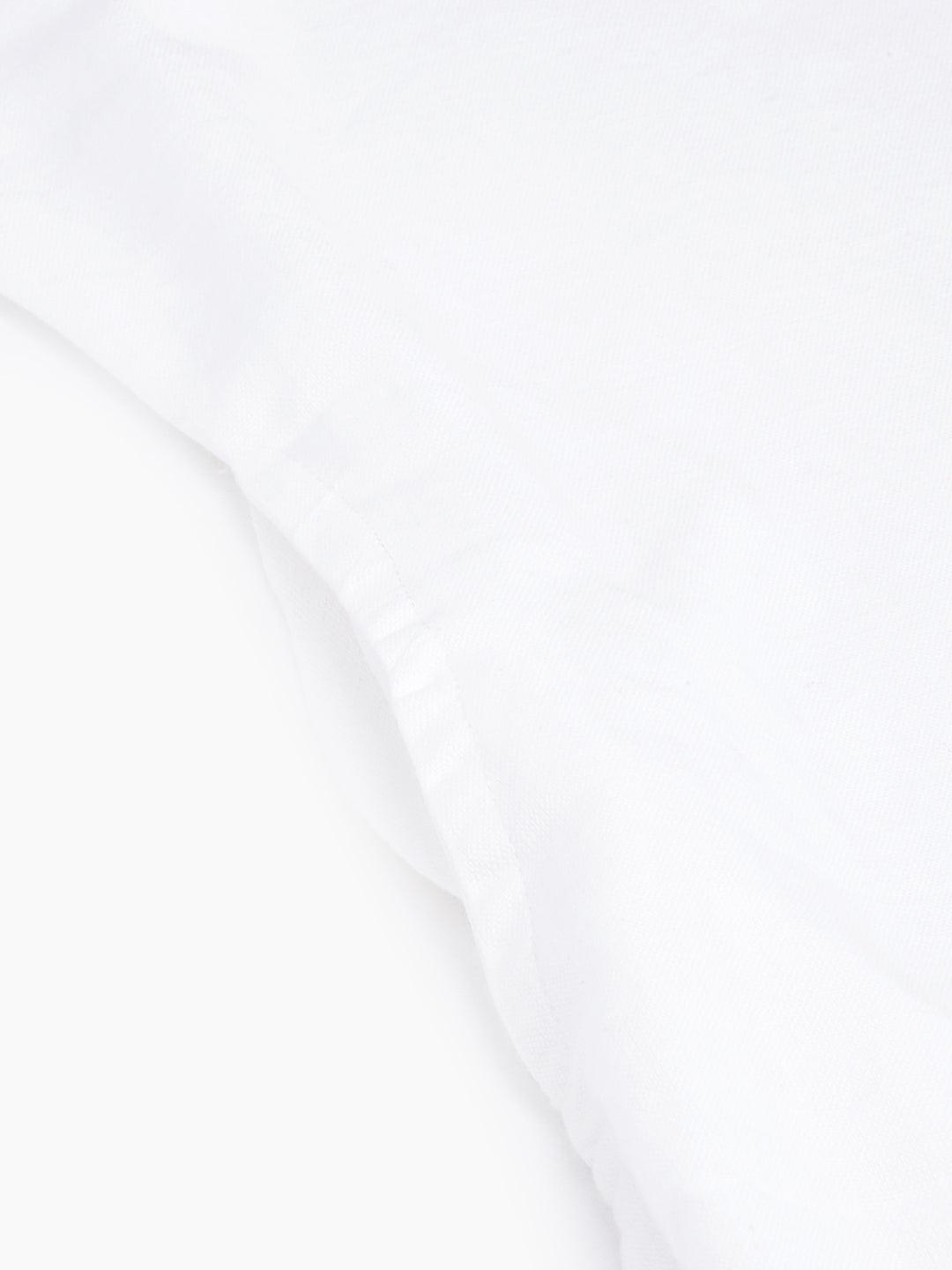  White Solid Pure Cotton Straight Kurta -  world