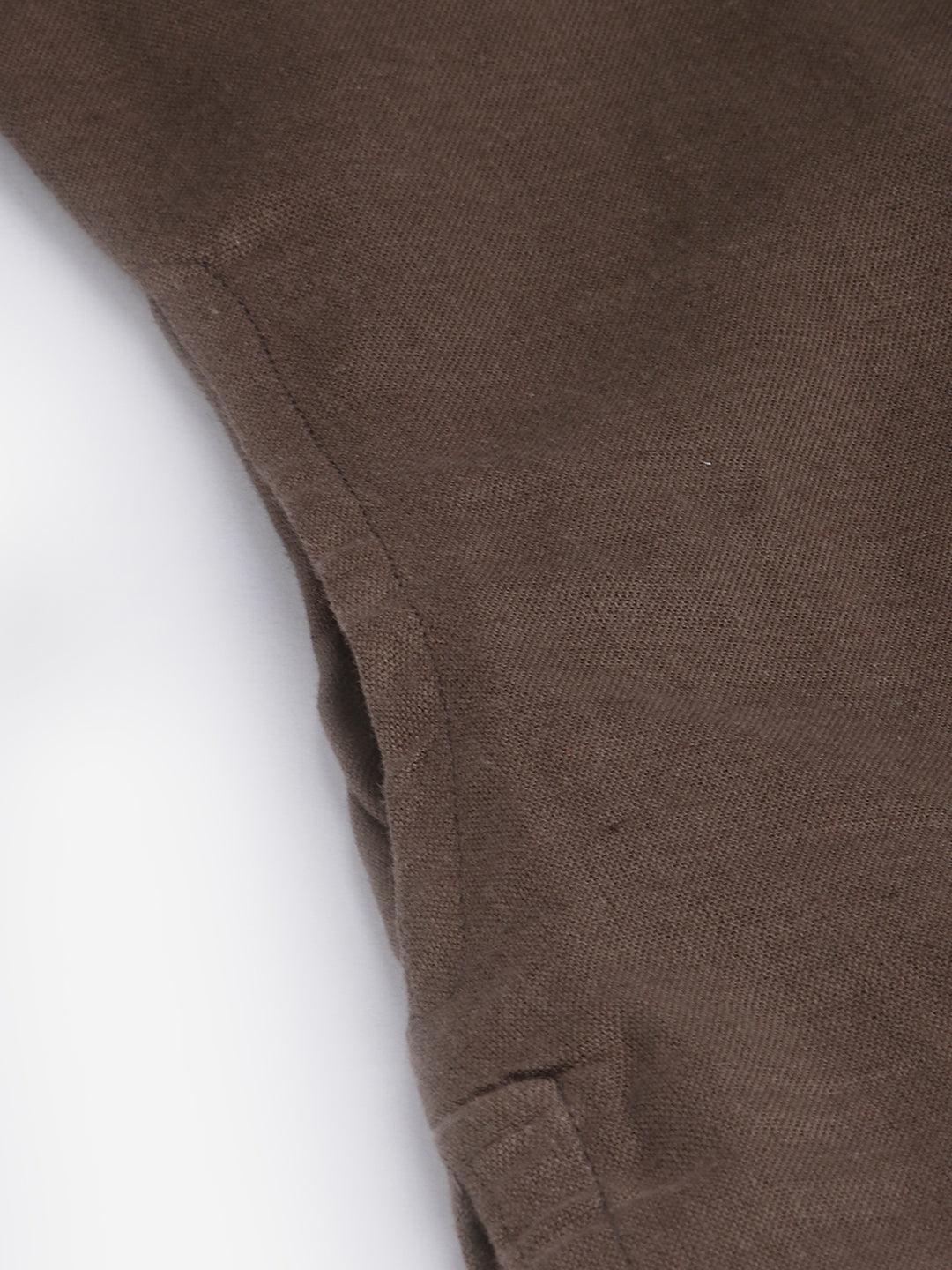  Brown Cotton Straight Kurti -  world