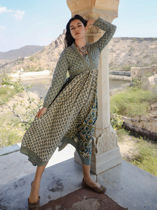  Block Print Mulmul Kurta - world.com