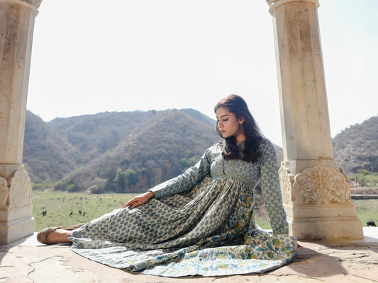  Block Print Mulmul Kurta - world.com