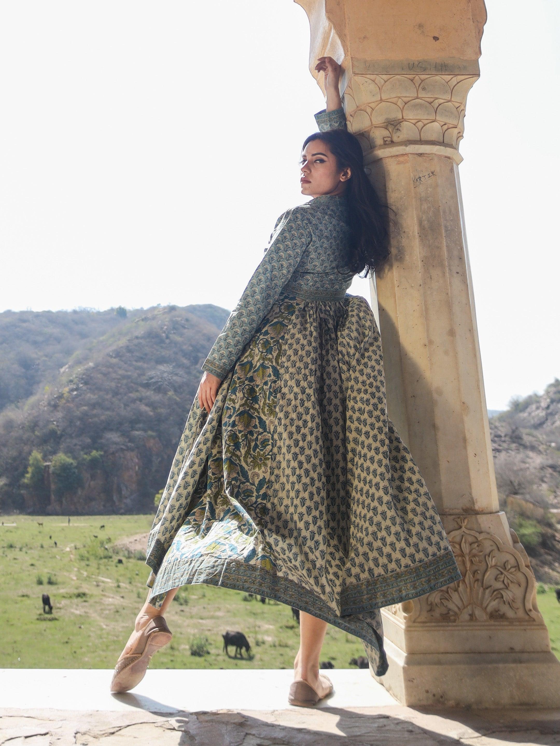  Block Print Mulmul Kurta - world.com
