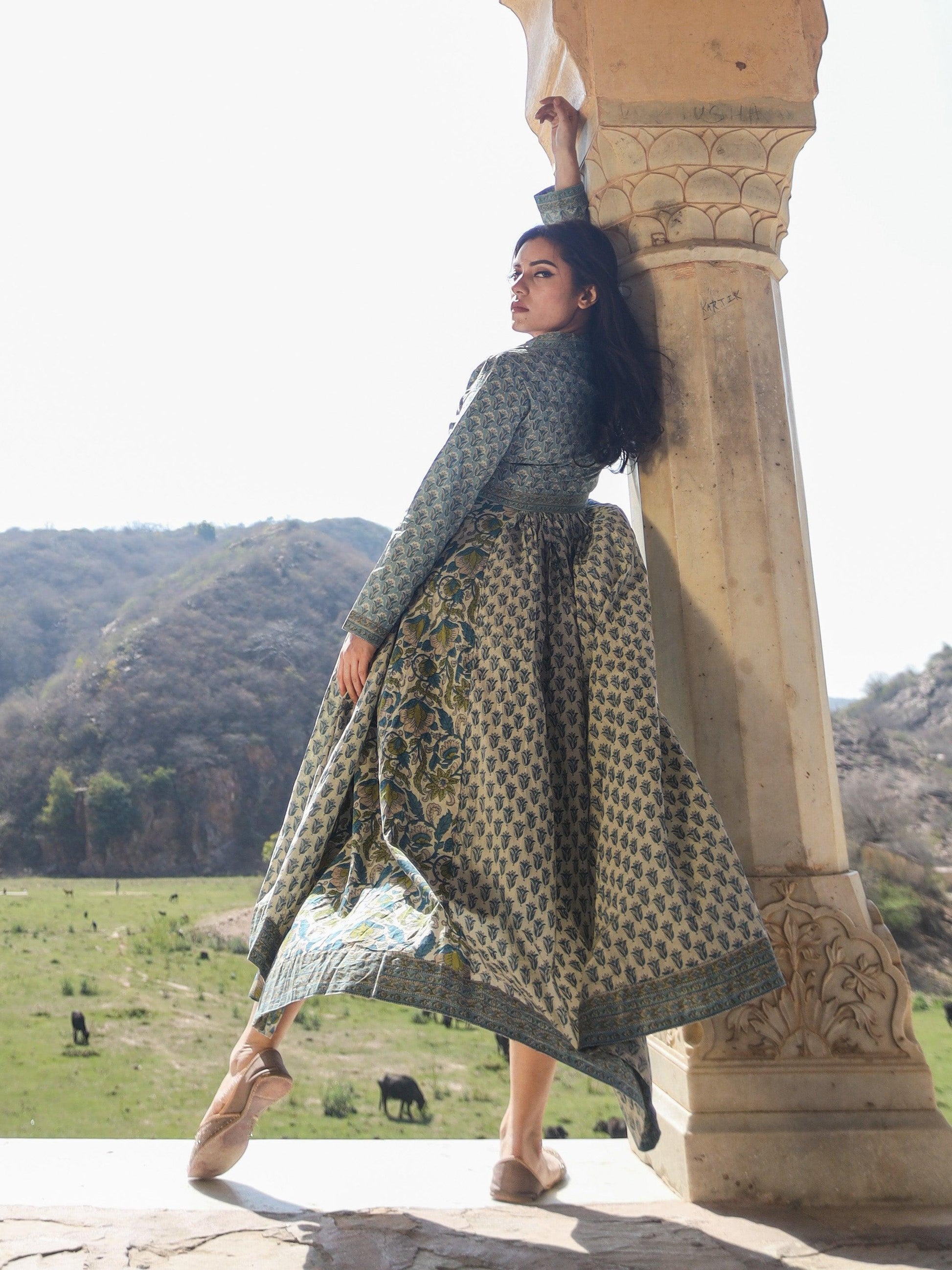 Block Print Mulmul Kurta - world.com