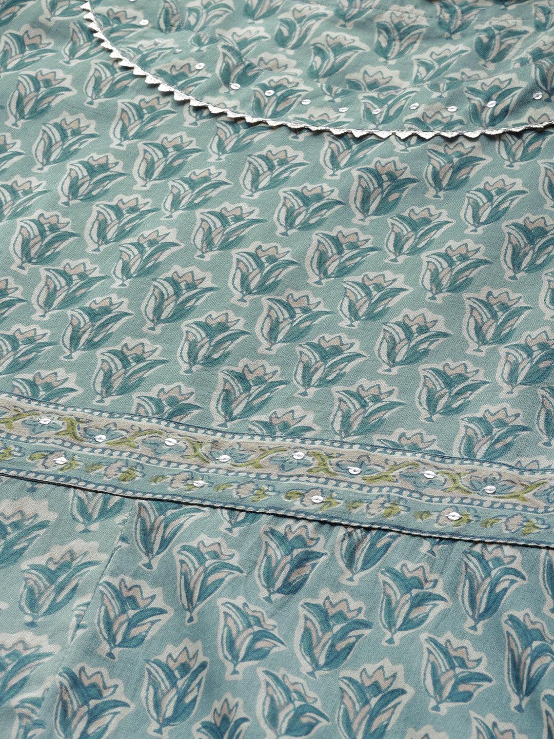  Indigo Blue Printed High Low Kurta -  world