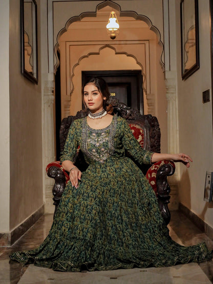 Dark Green Anarakali Kurta - world.com