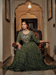 Dark Green Anarakali Kurta