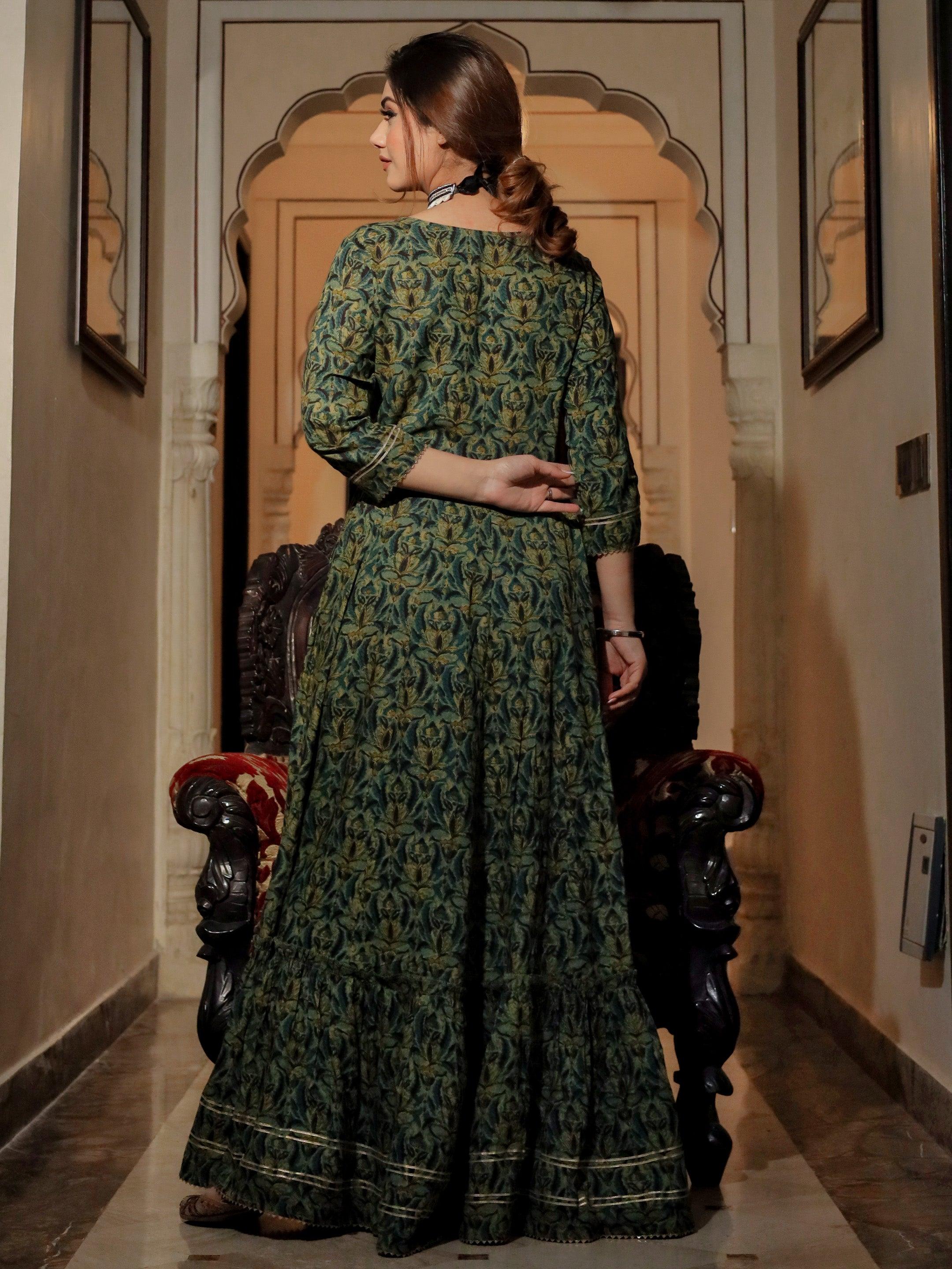  Dark Green Anarakali Kurta - world.com