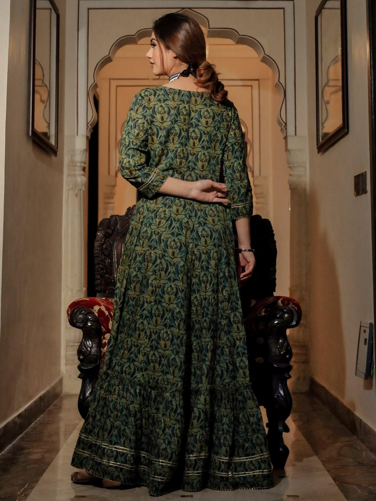  Dark Green Anarakali Kurta - world.com