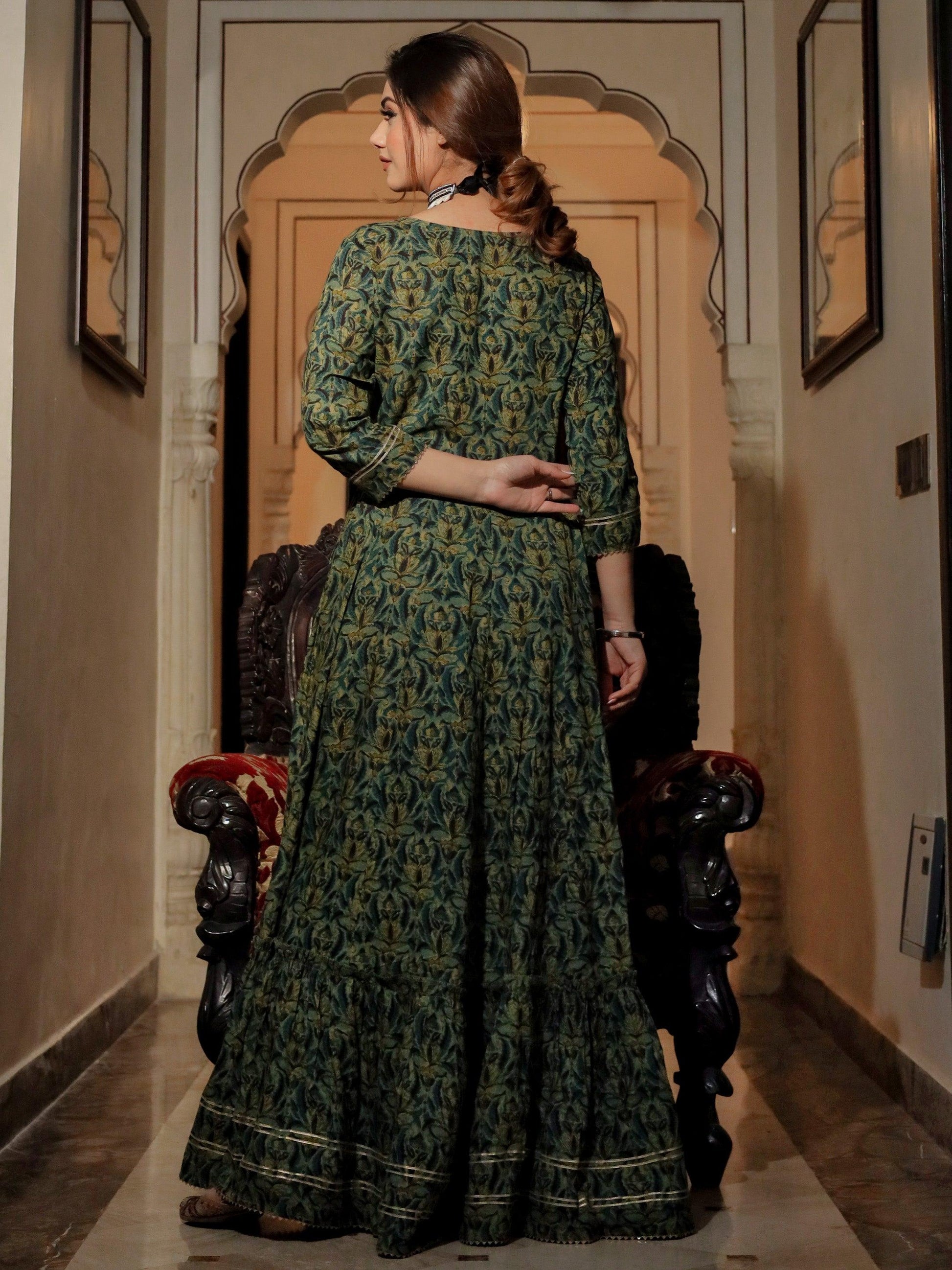  Dark Green Anarakali Kurta - world.com