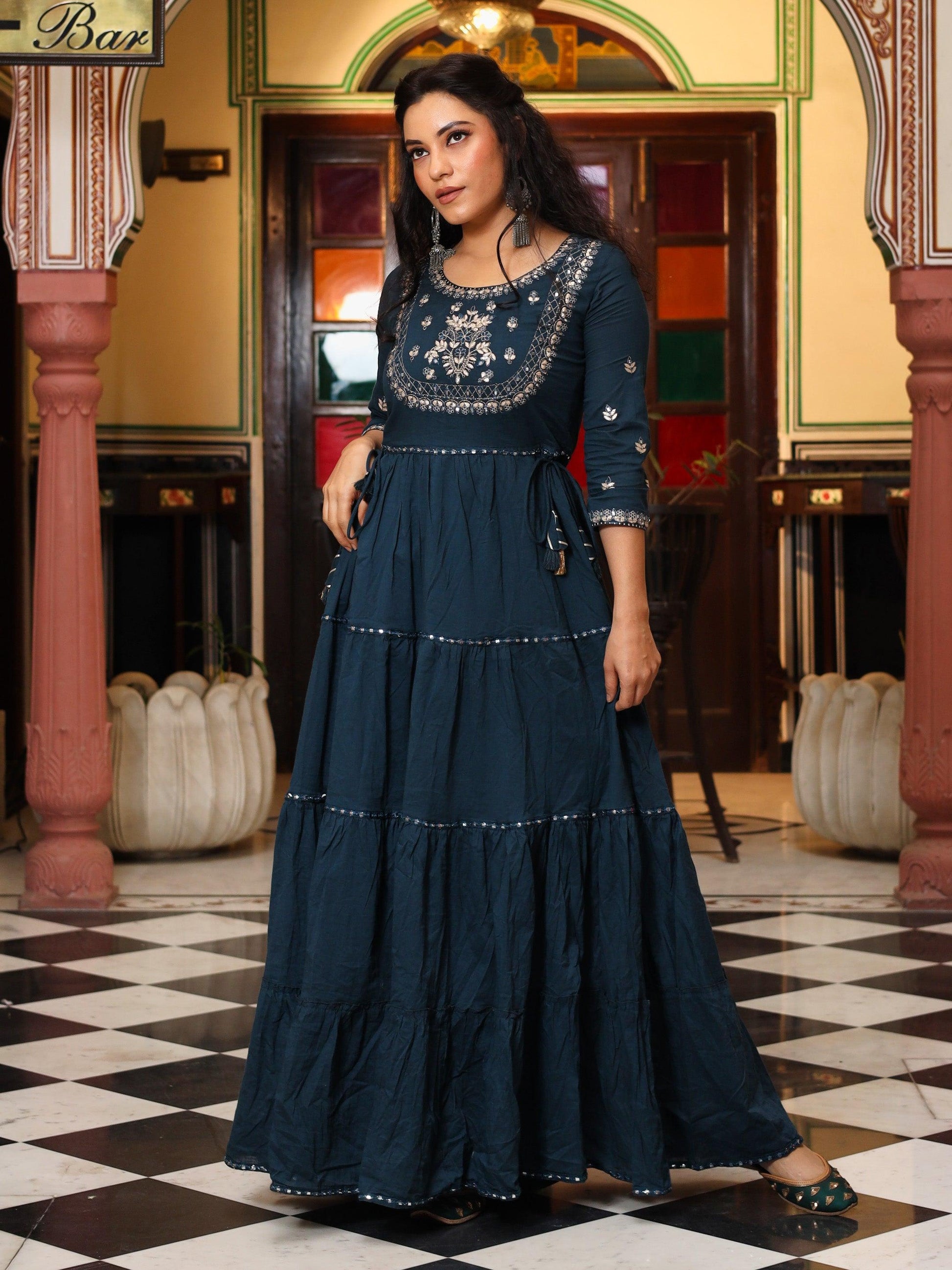  Teal Green Anarkali Kurta - world.com