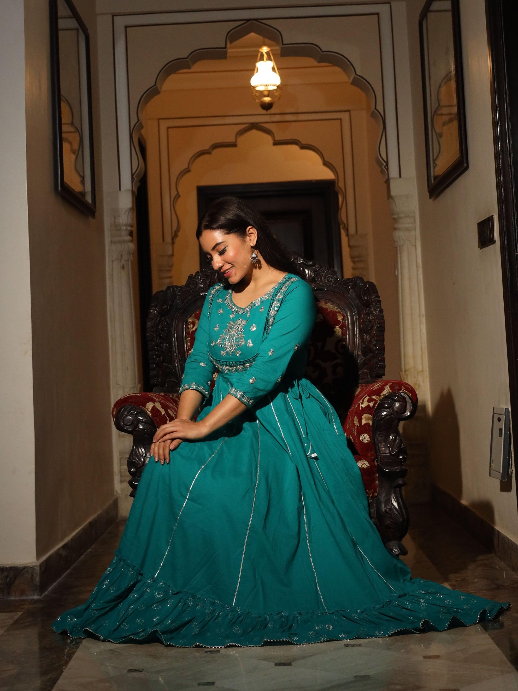  Green Flared Kurta - world.com