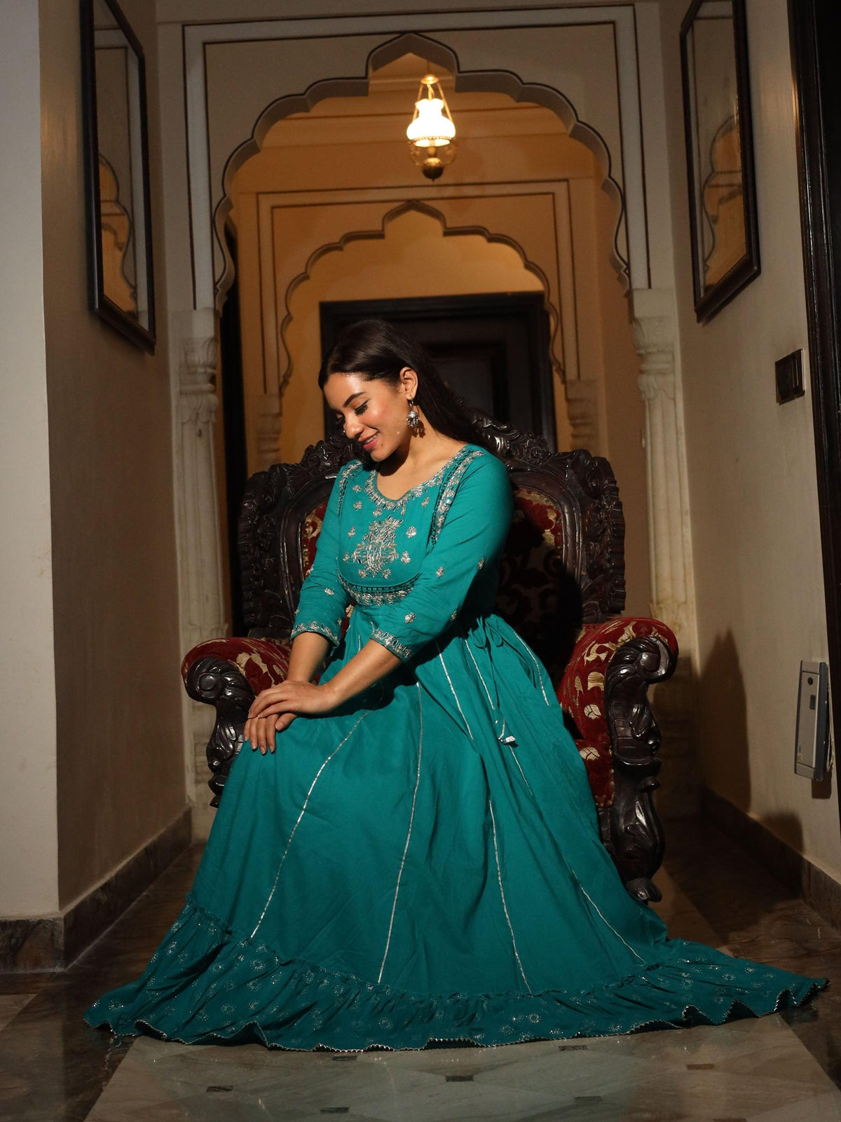  Green Flared Kurta - world.com