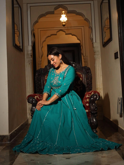  Green Flared Kurta - world.com