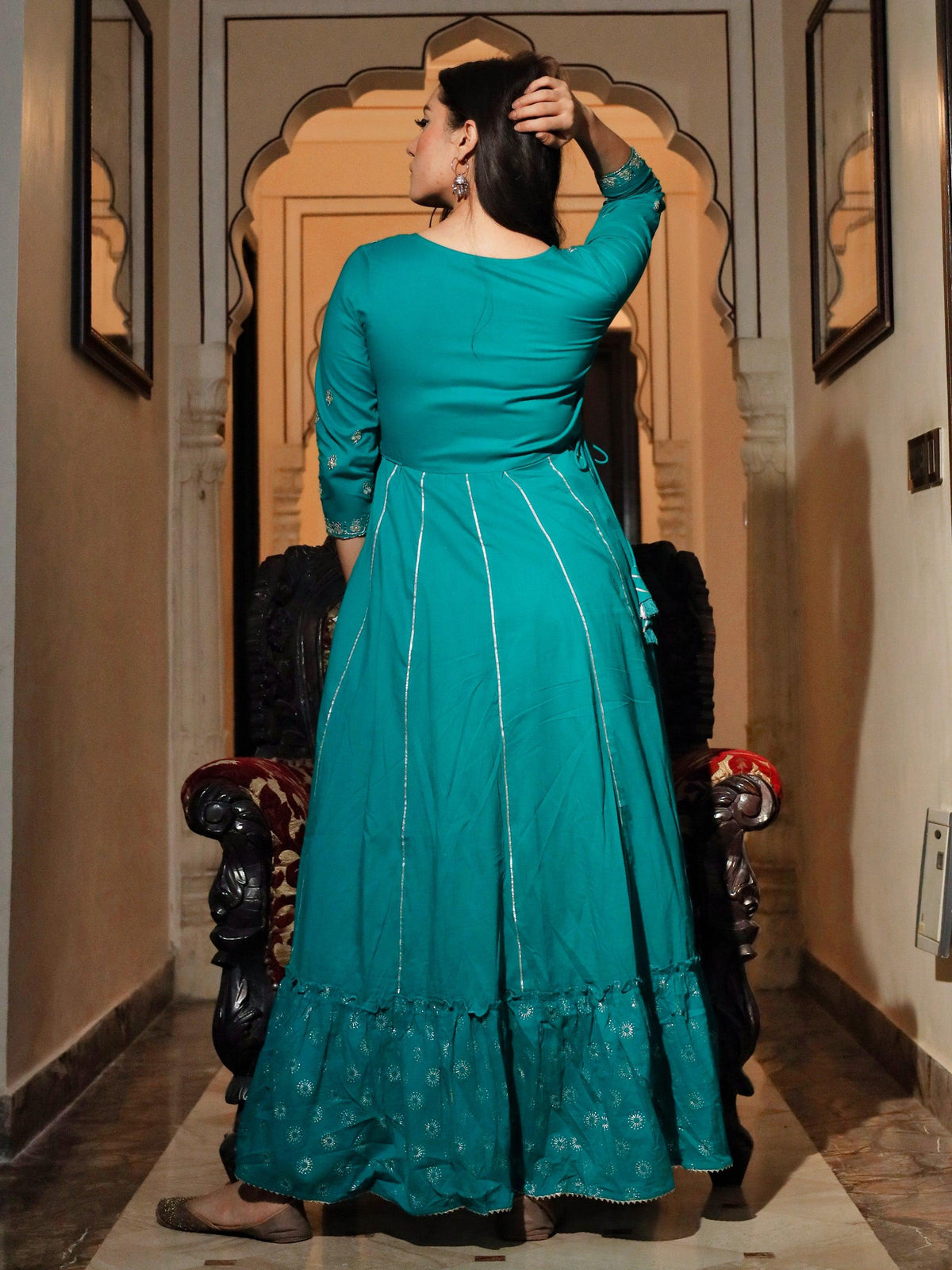  Green Flared Kurta - world.com