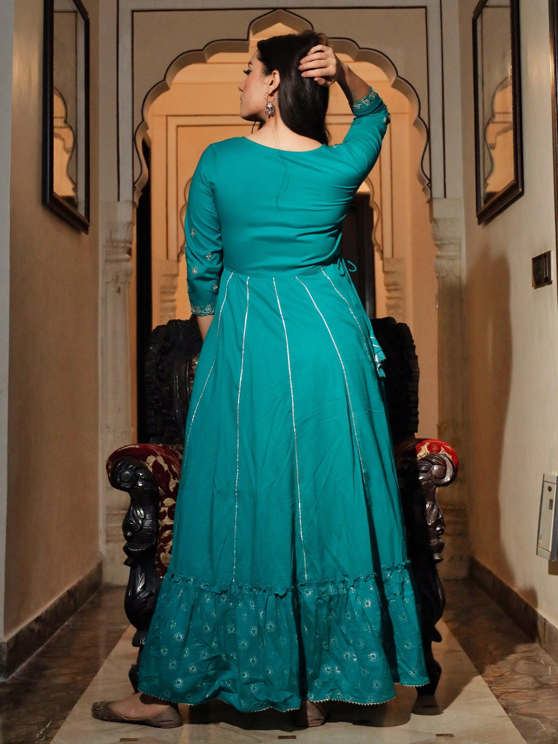  Green Flared Kurta - world.com