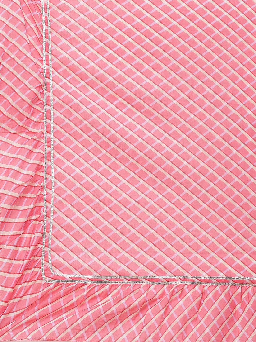  Yellow Printed Kurta with Lahariya Sharara and Ruffled Dupatta Set -  world