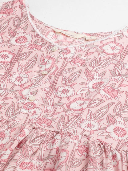  baby pink Cotton Peplum Top -  world