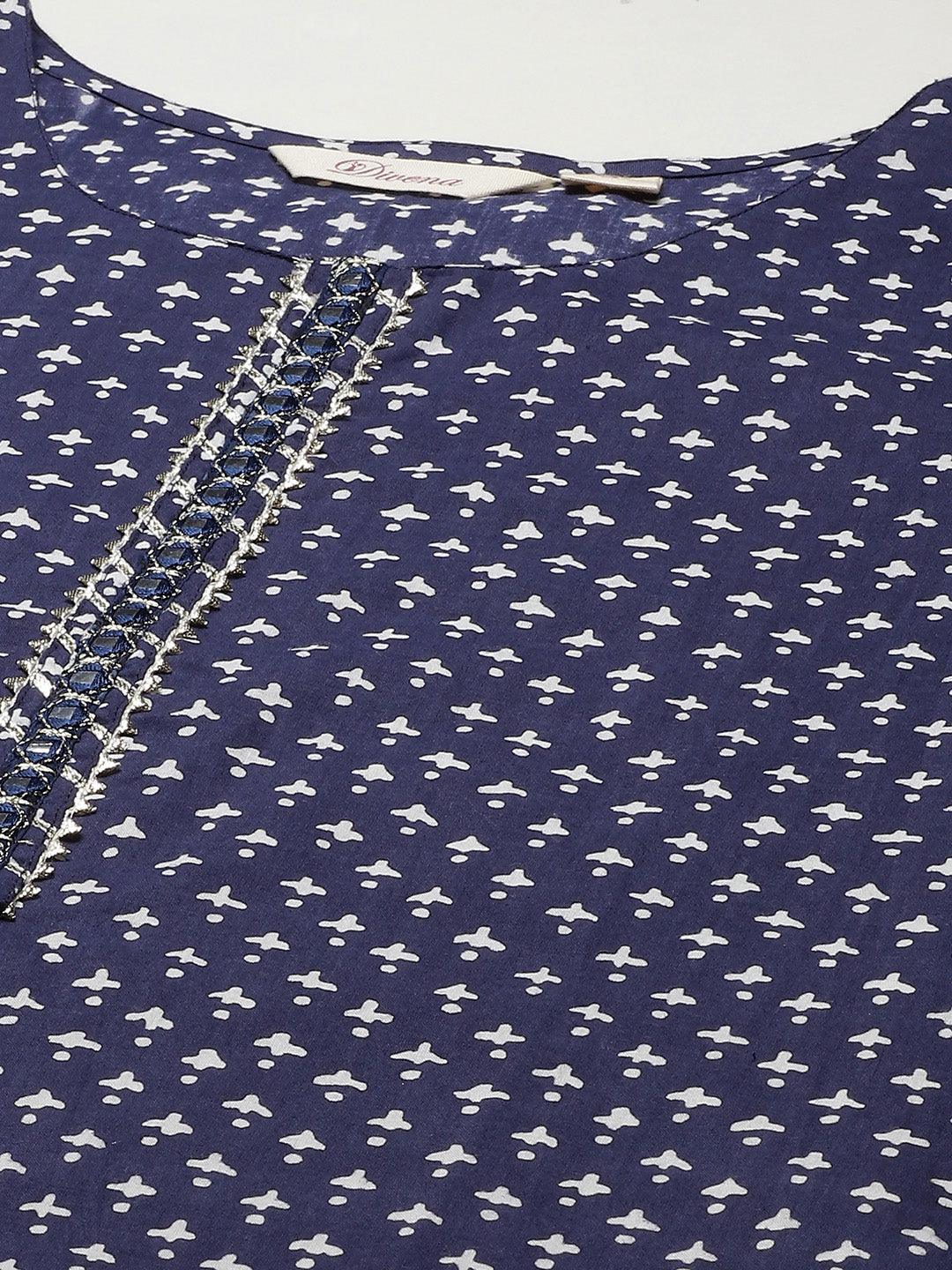  Indigo Cotton Straight Kurti -  world