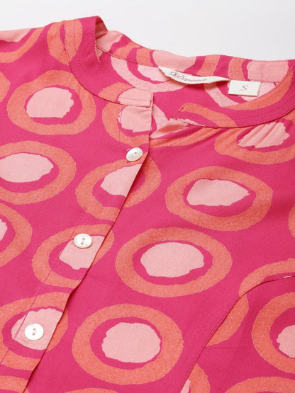  Pink Rayon Shirt Style Top -  world