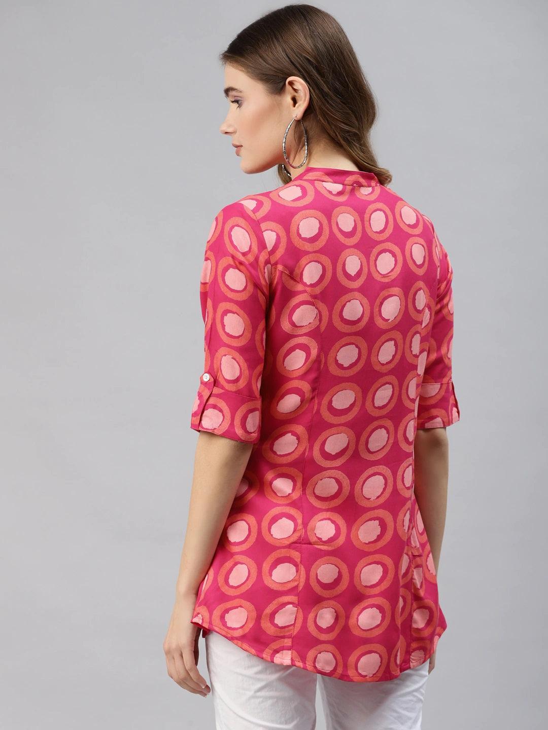  Pink Rayon Shirt Style Top -  world