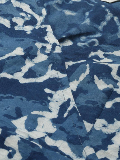  Indigo Hand Block Printed Short Dress -  world