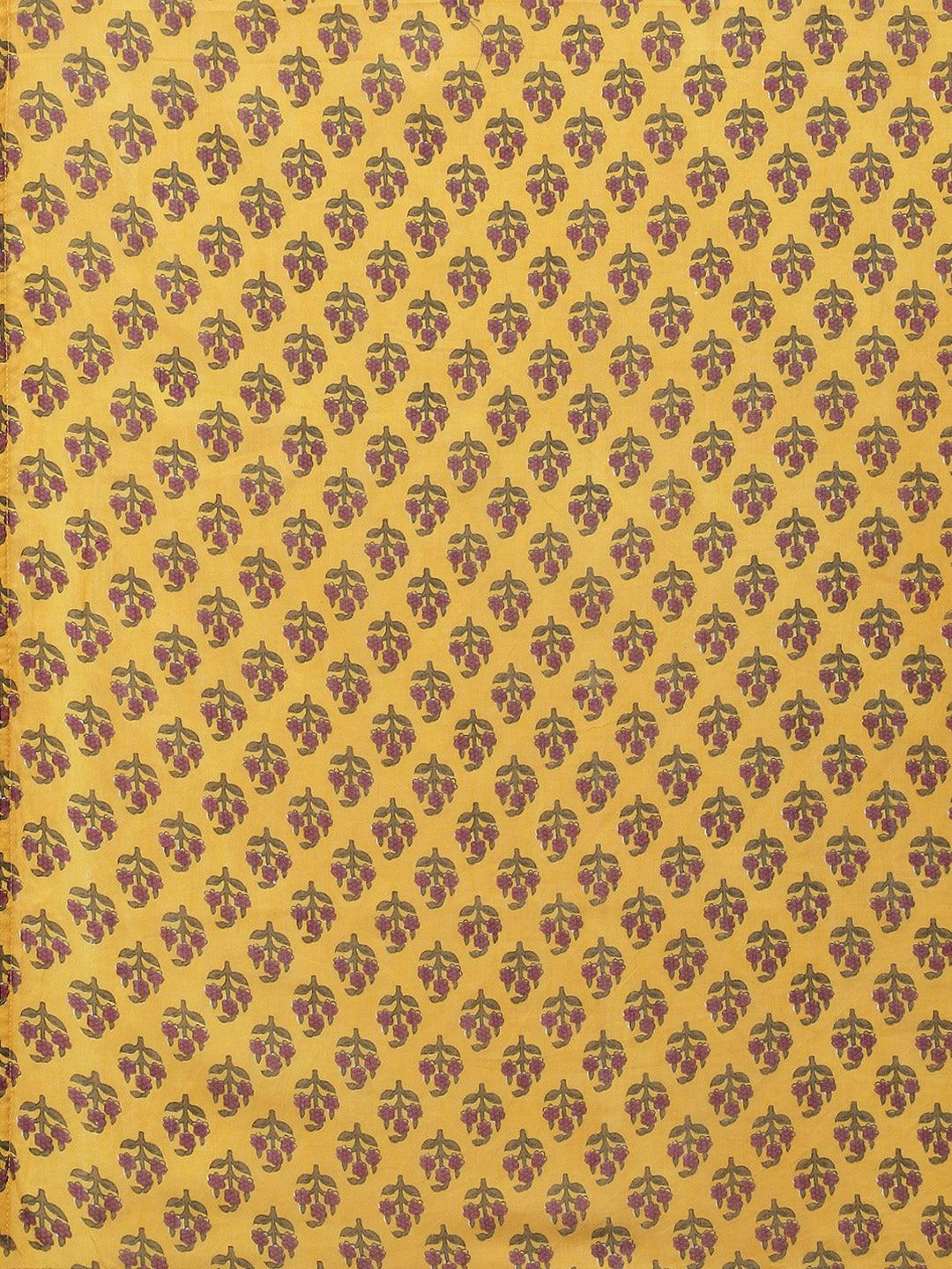  Mustard Cotton Anarkali Kurta Palazzo Set With Dupatta -  world