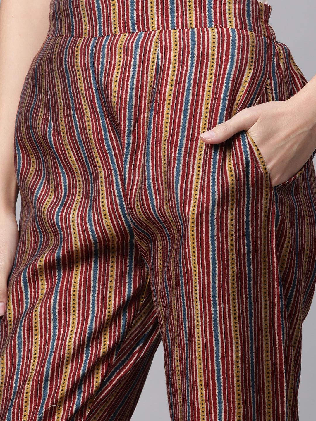  Maroon Chanderi Kurta pant set - world.com
