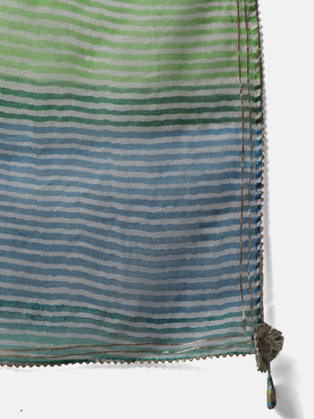  White Floral Printed Kurta Palazzo set with Dupatta - world.com