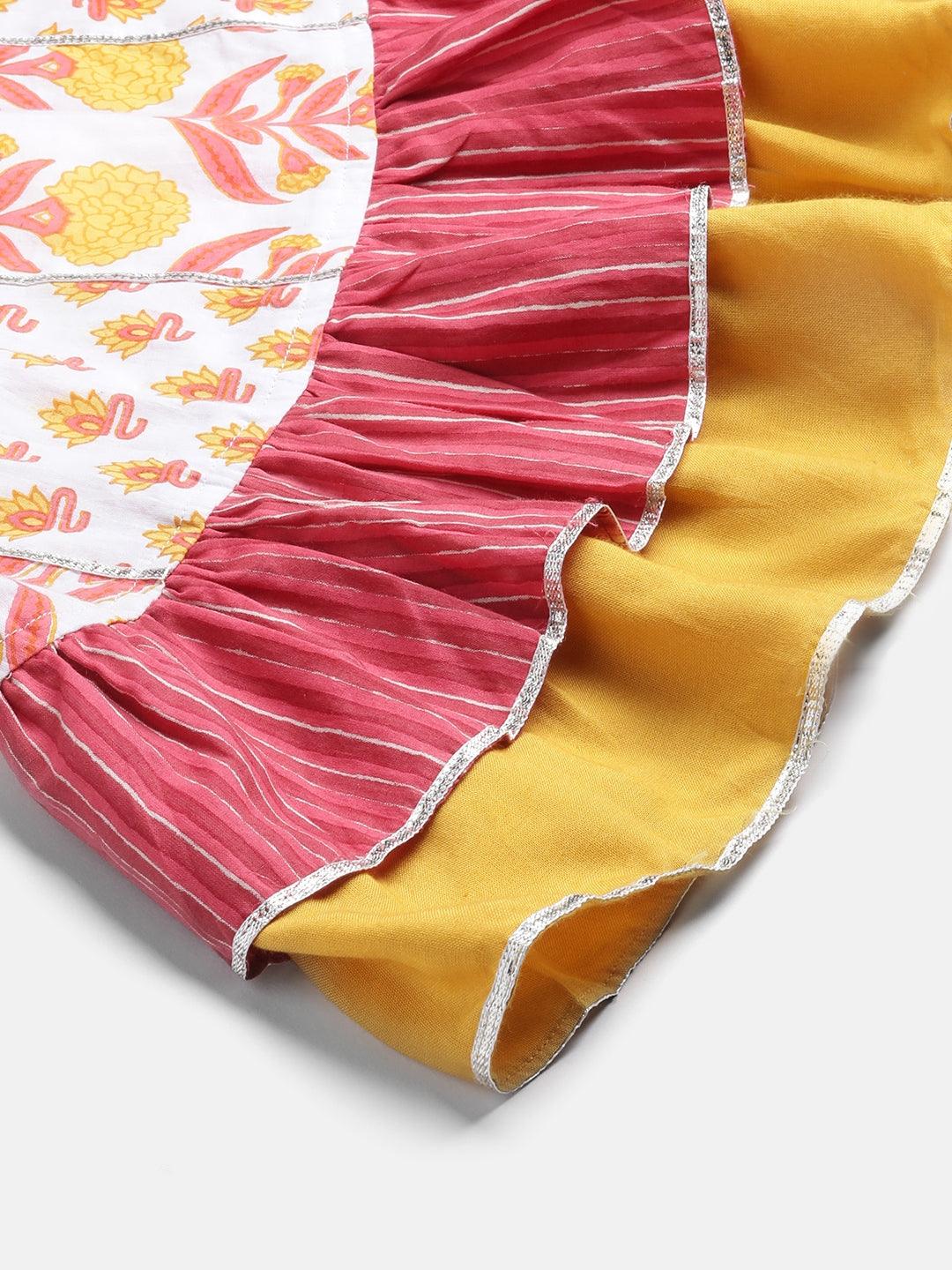  Yellow White Peplum Top Sharara Set with Dupatta - world.com