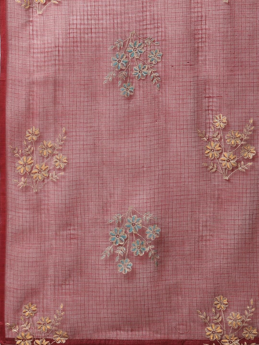  Maroon Rayon Kurta Pant Set with kota doria Dupatta -  world