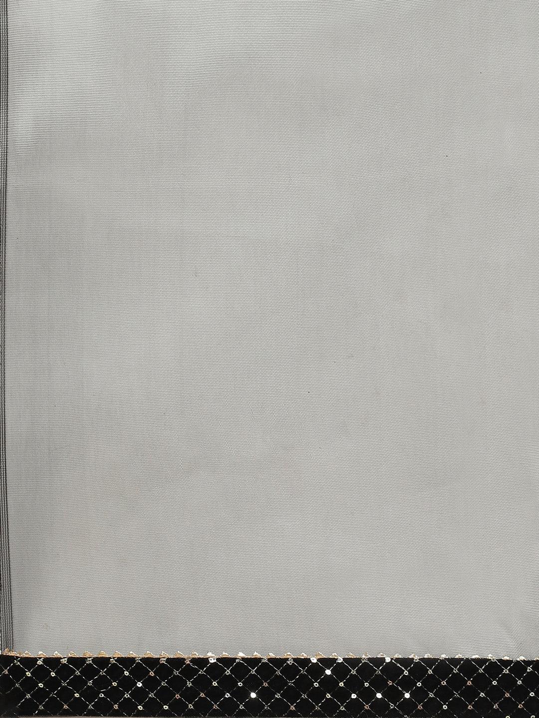  Black Velvet hand work Kurta pant With Net Dupatta set -  world