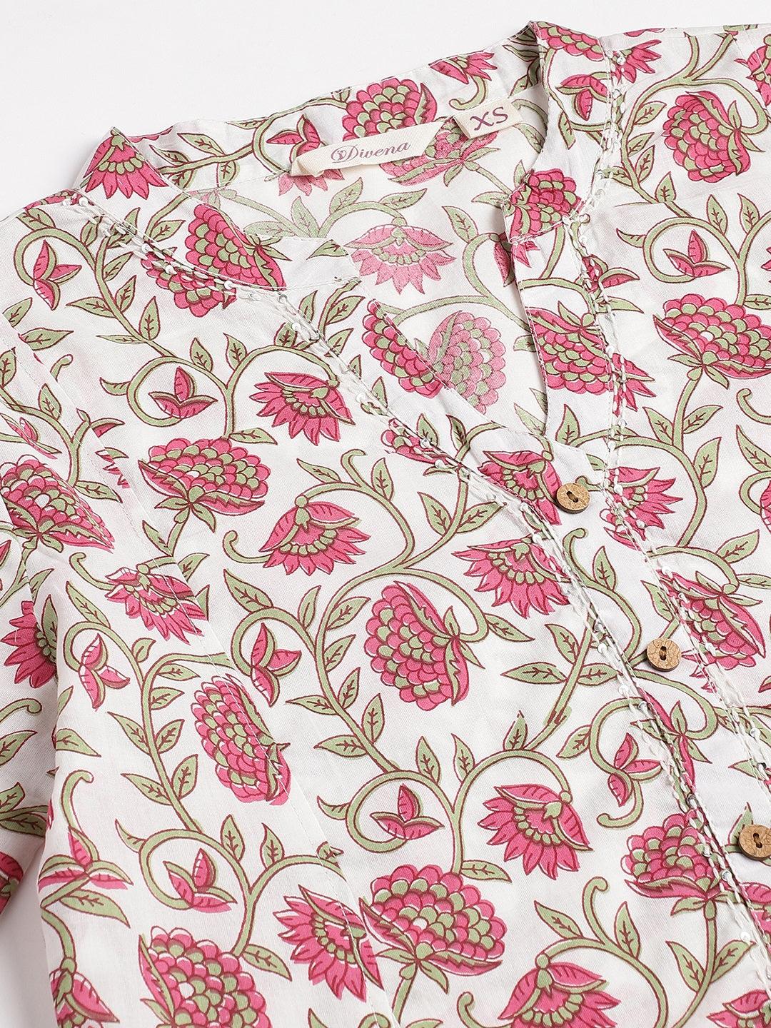  White Floral Printed Anarkali Kurta Palazoo Sets -  world