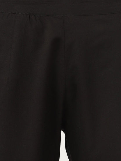  Black Solid Anarkali Kurta Pant set with Dupatta -  world