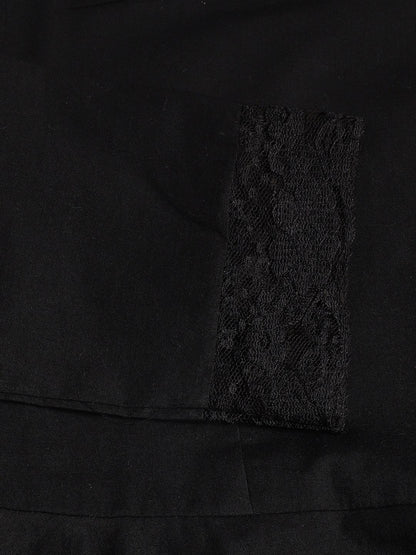  Black Solid Anarkali Kurta Pant set with Dupatta -  world